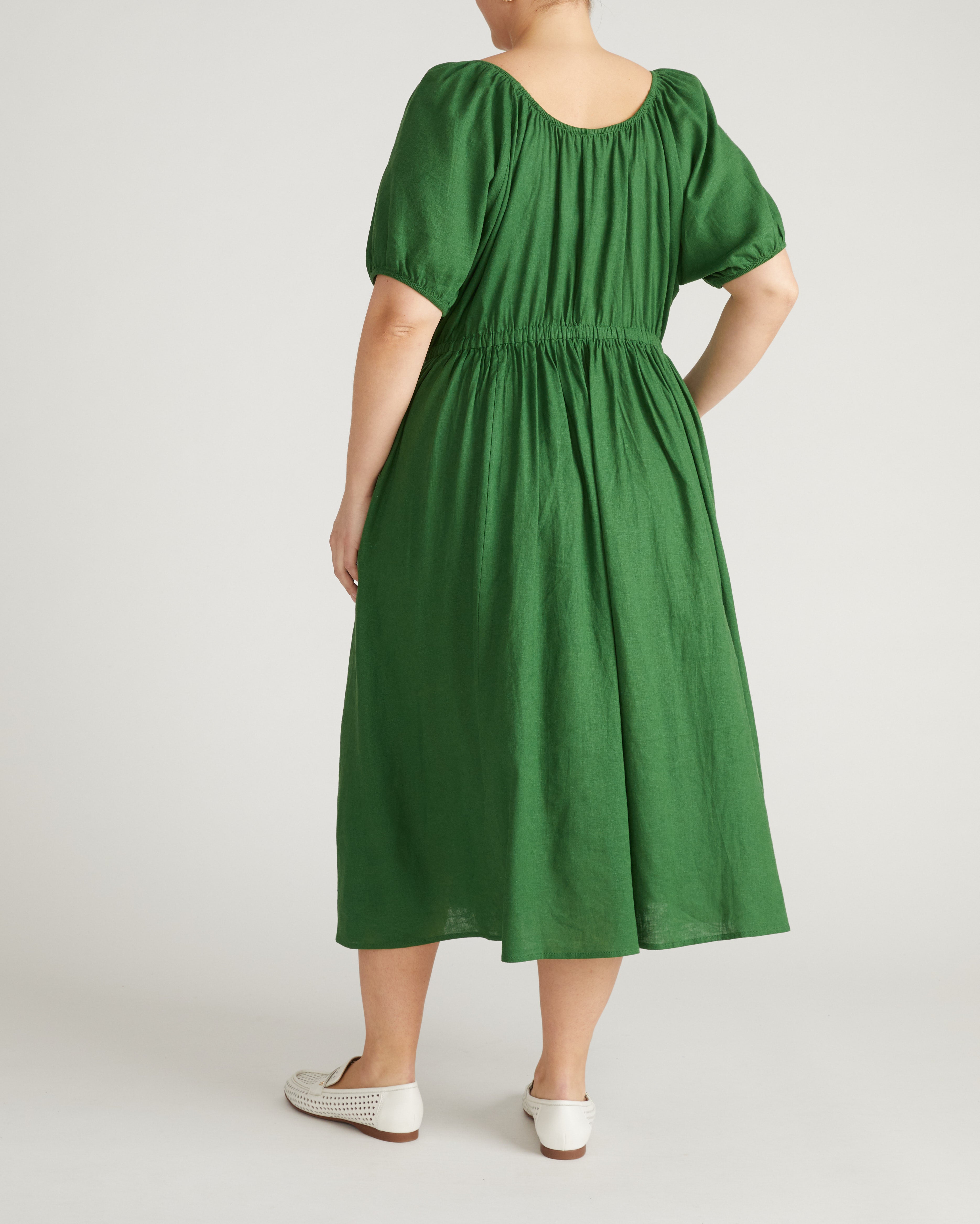 Andrea Linen Blend Dress - Jardin
