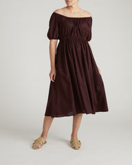Andrea Linen Blend Dress - Brulee