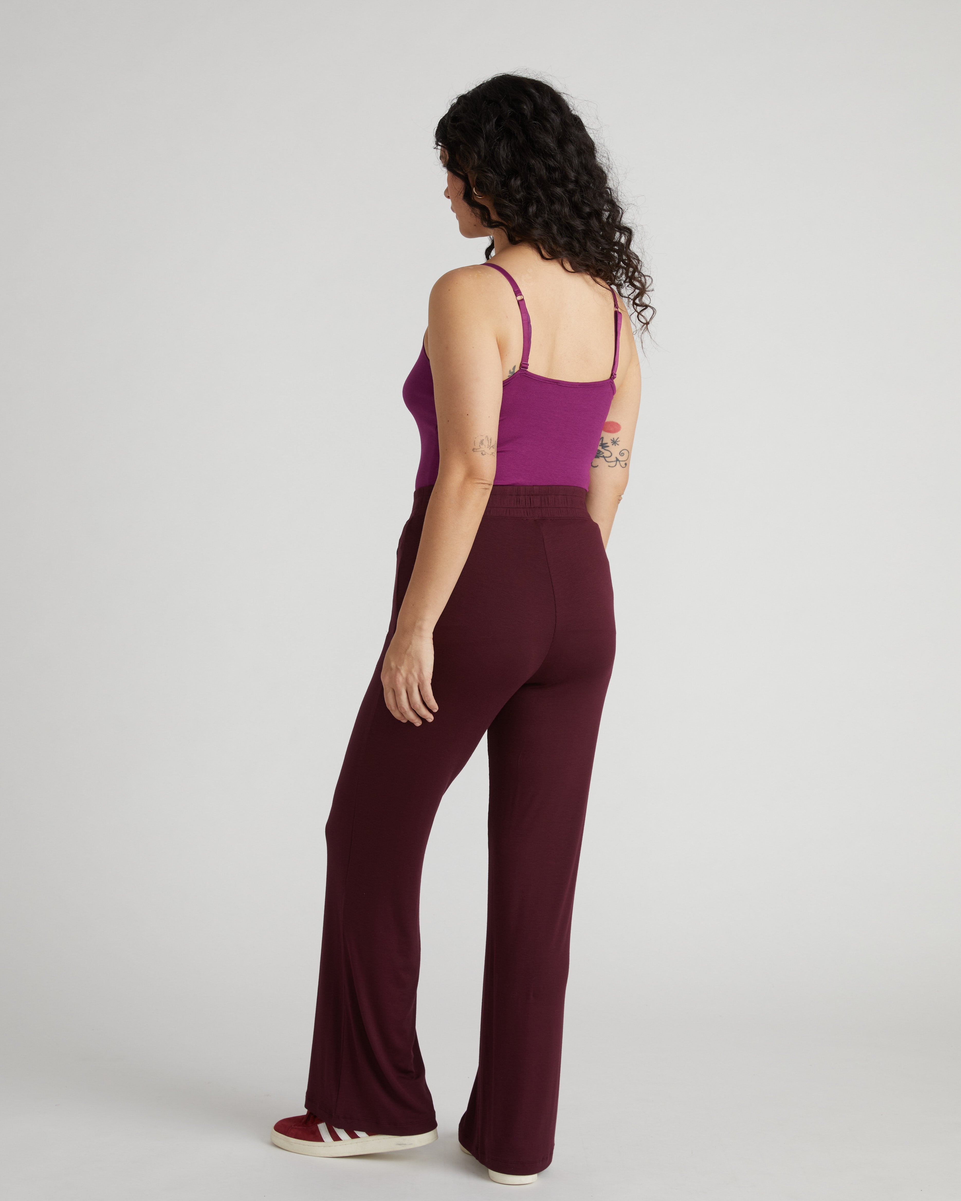 Cloud Rib Mola Pant - Black Cherry