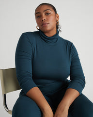 Cloud Rib Turtleneck - Deep Sea