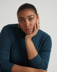Cloud Rib Turtleneck - Deep Sea