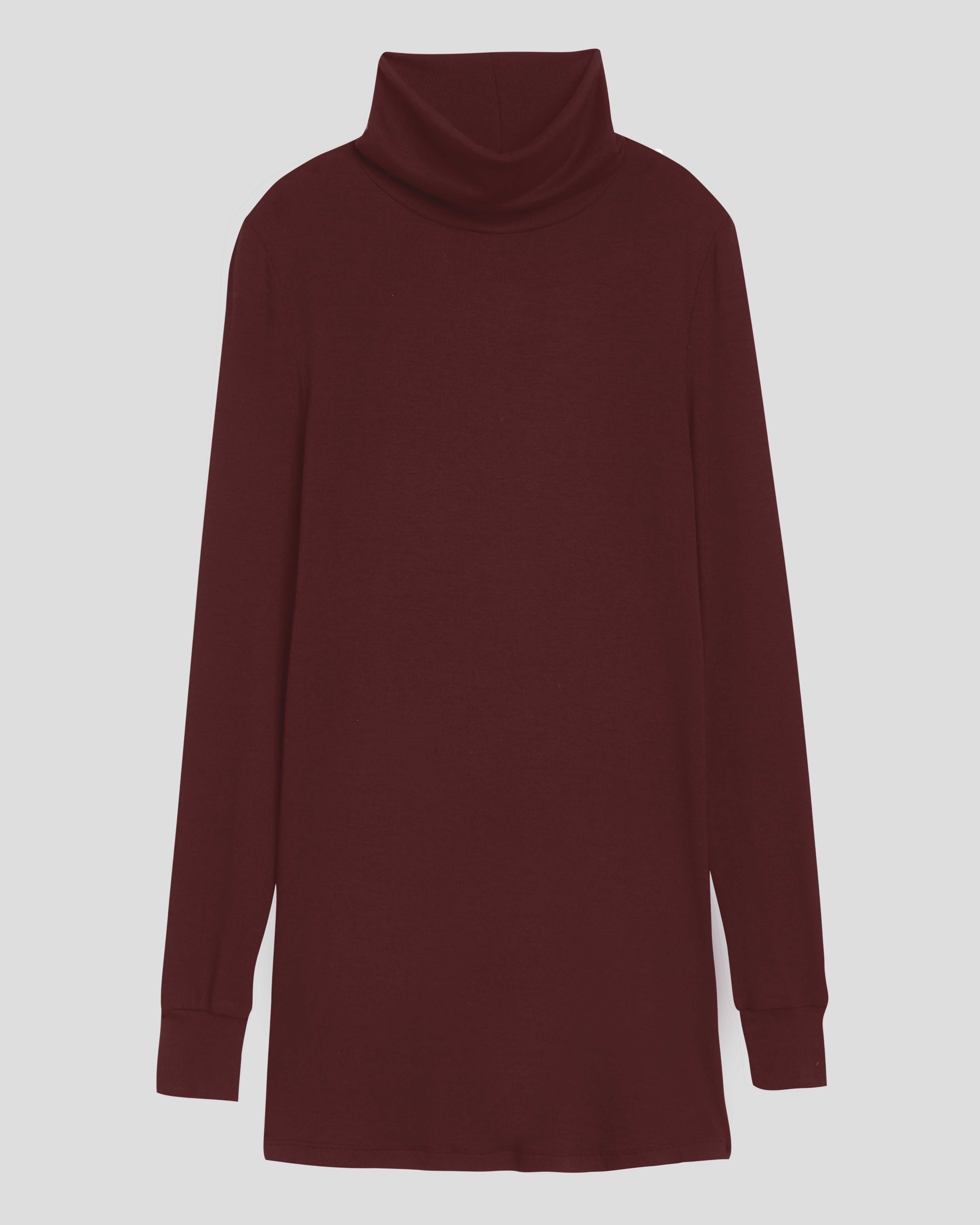 Cloud Rib Turtleneck - Black Cherry