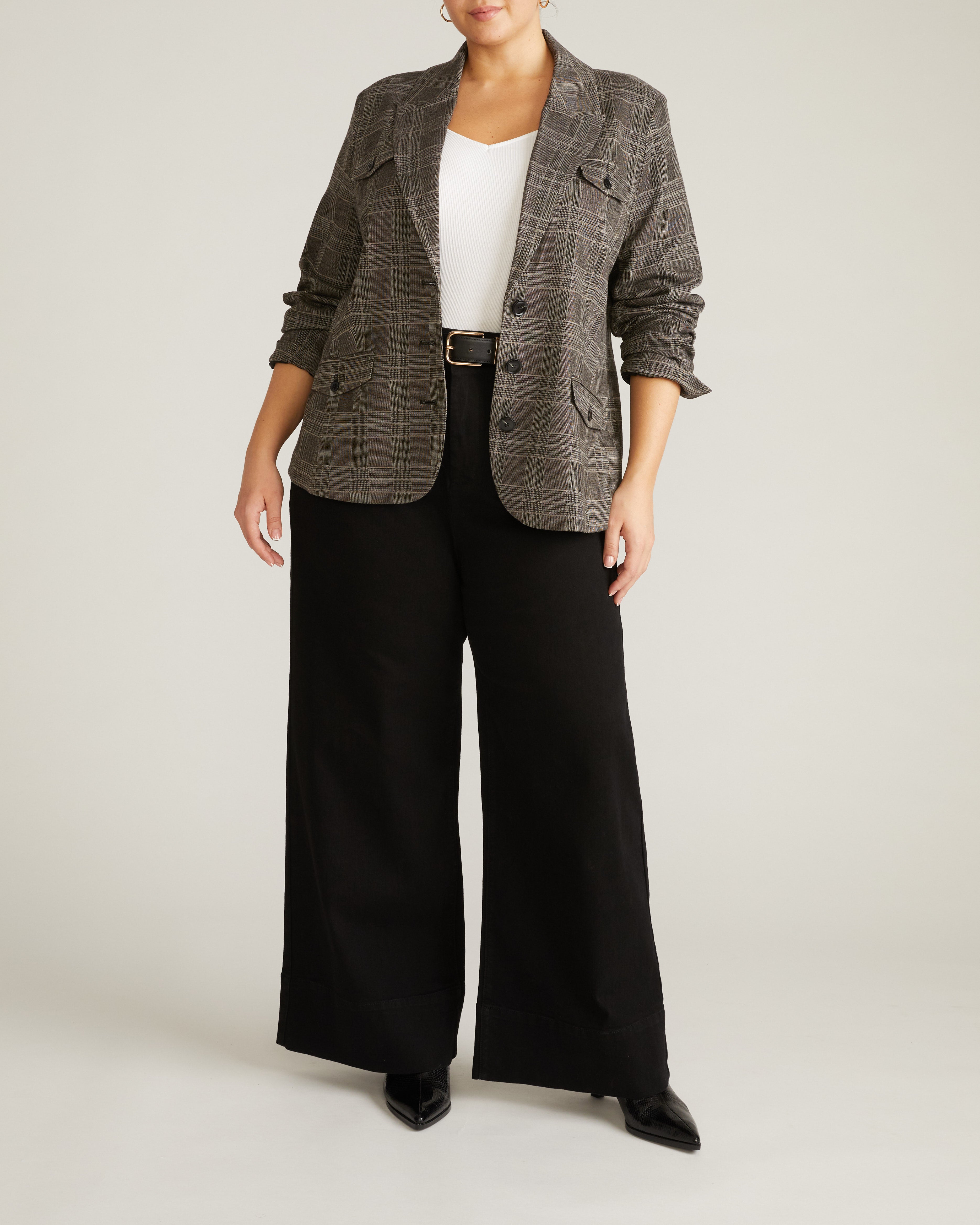 4 Pocket Ponte Blazer - British Plaid