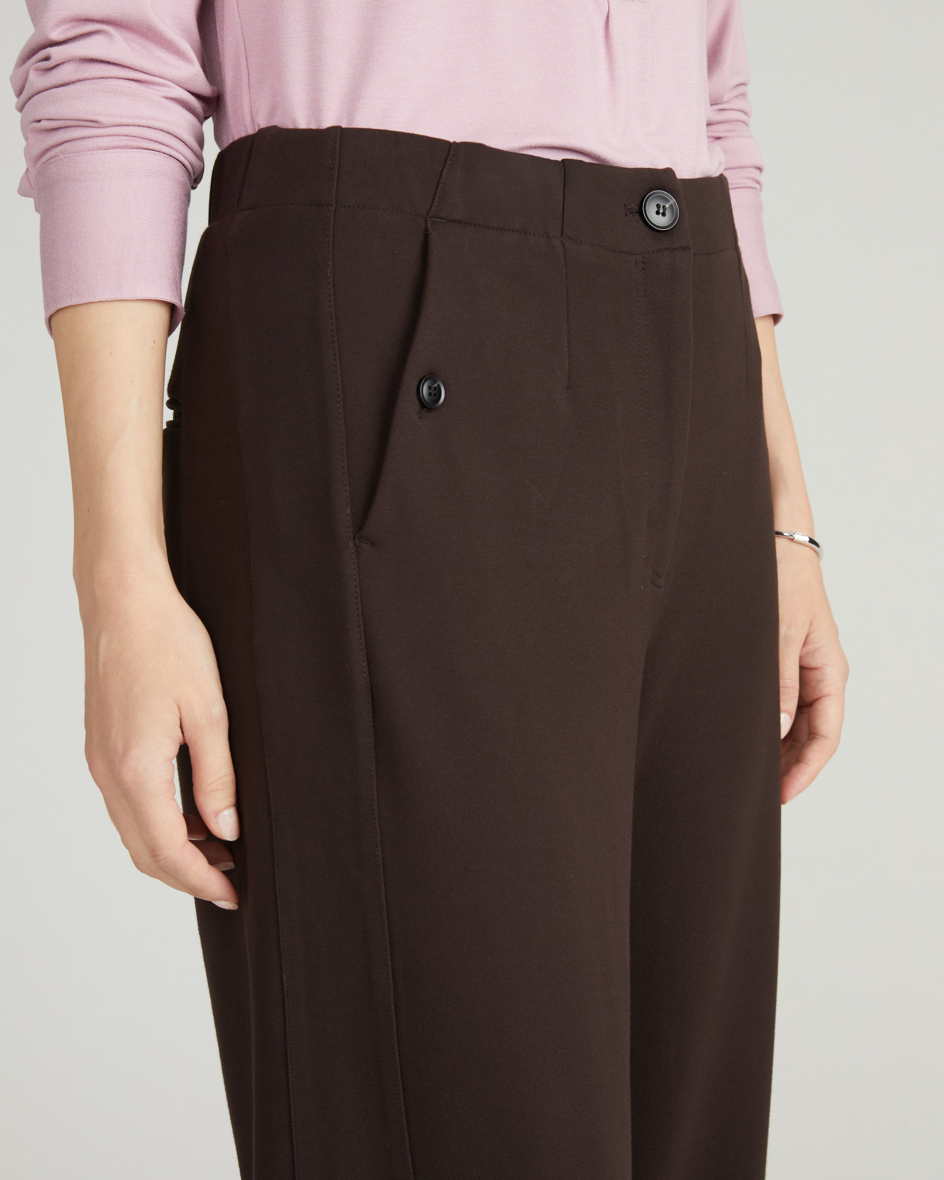 Audrey Relaxed Uniform Ponte Workpant - Espresso