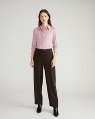 Audrey Relaxed Uniform Ponte Workpant - Espresso