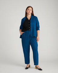 Audrey Relaxed Uniform Ponte Workpant - Deep Teal