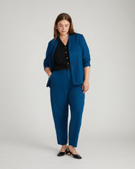 Audrey Relaxed Uniform Ponte Workpant - Deep Teal