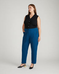 Audrey Relaxed Uniform Ponte Workpant - Deep Teal