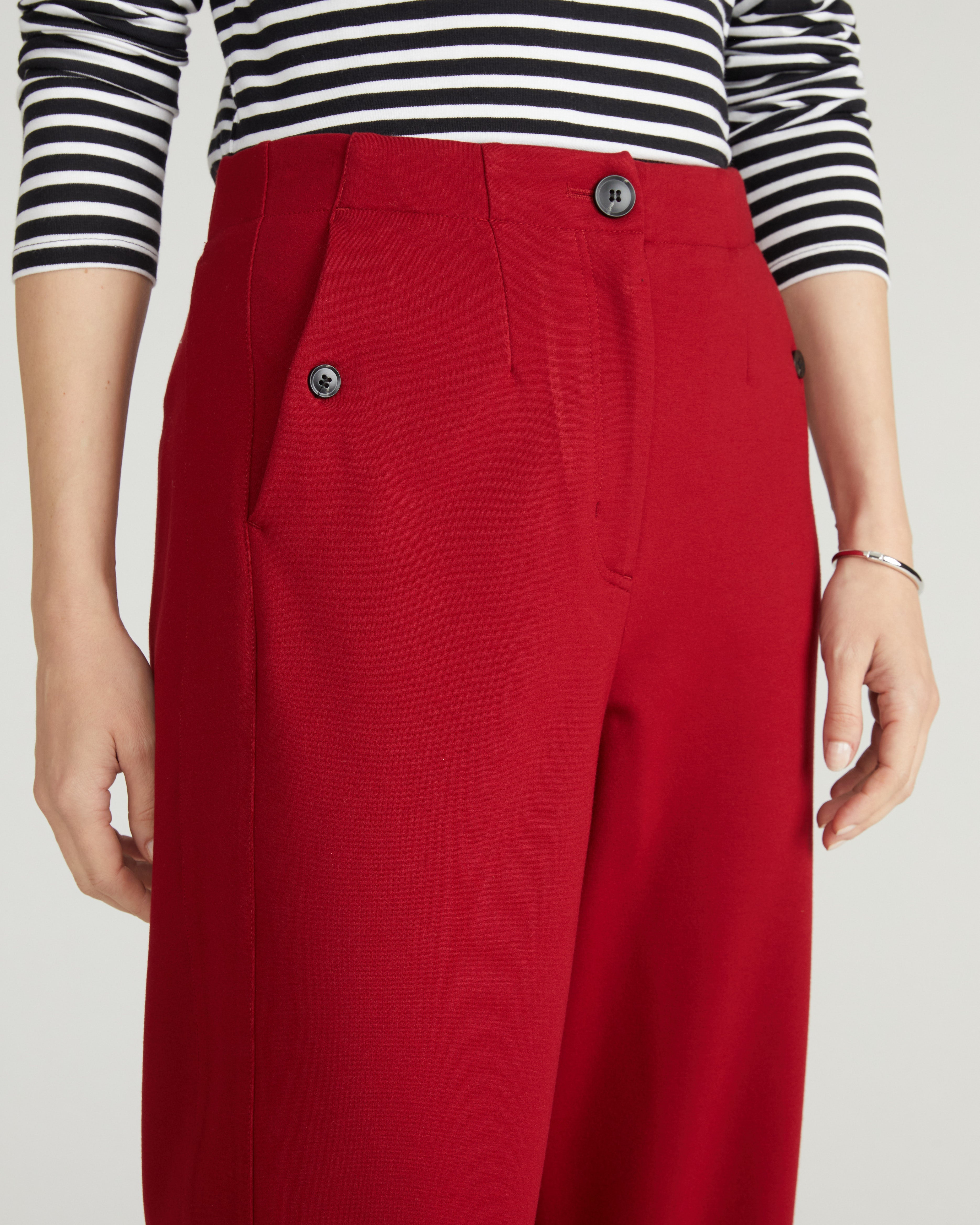 Audrey Relaxed Uniform Ponte Workpant - Garnet