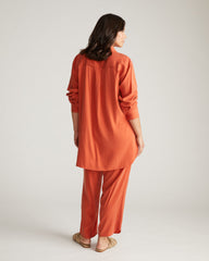 Cooling Stretch Cupro Pants - Warm Russet