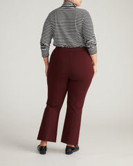 Amaya Ponte Kick Flare Pants - Black Cherry