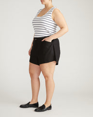 Coastal Linen Blend Shorts - Black