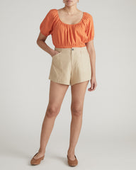Coastal Linen Blend Shorts - Danish Coffee