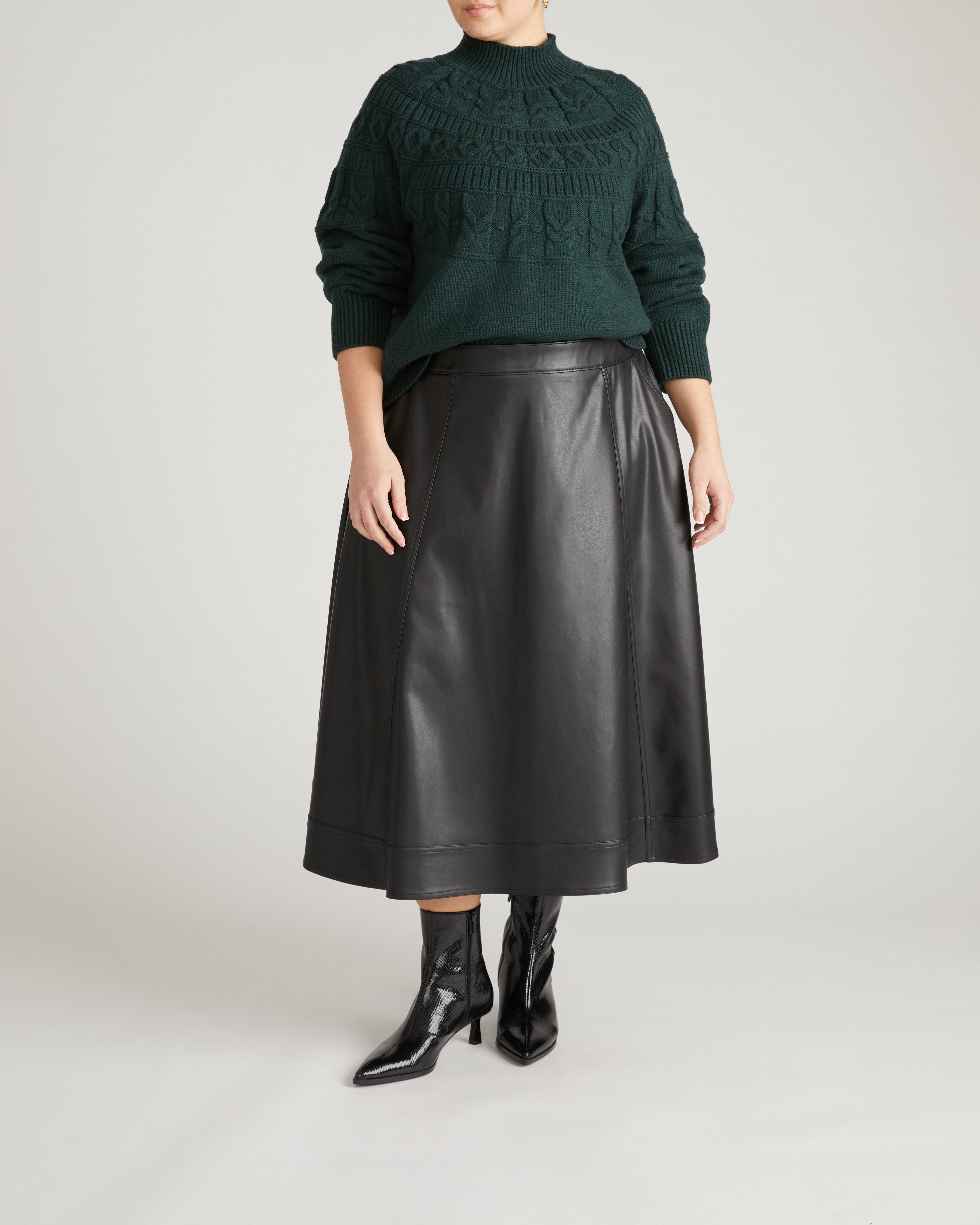 Charlotte Faux Leather Skirt - Black
