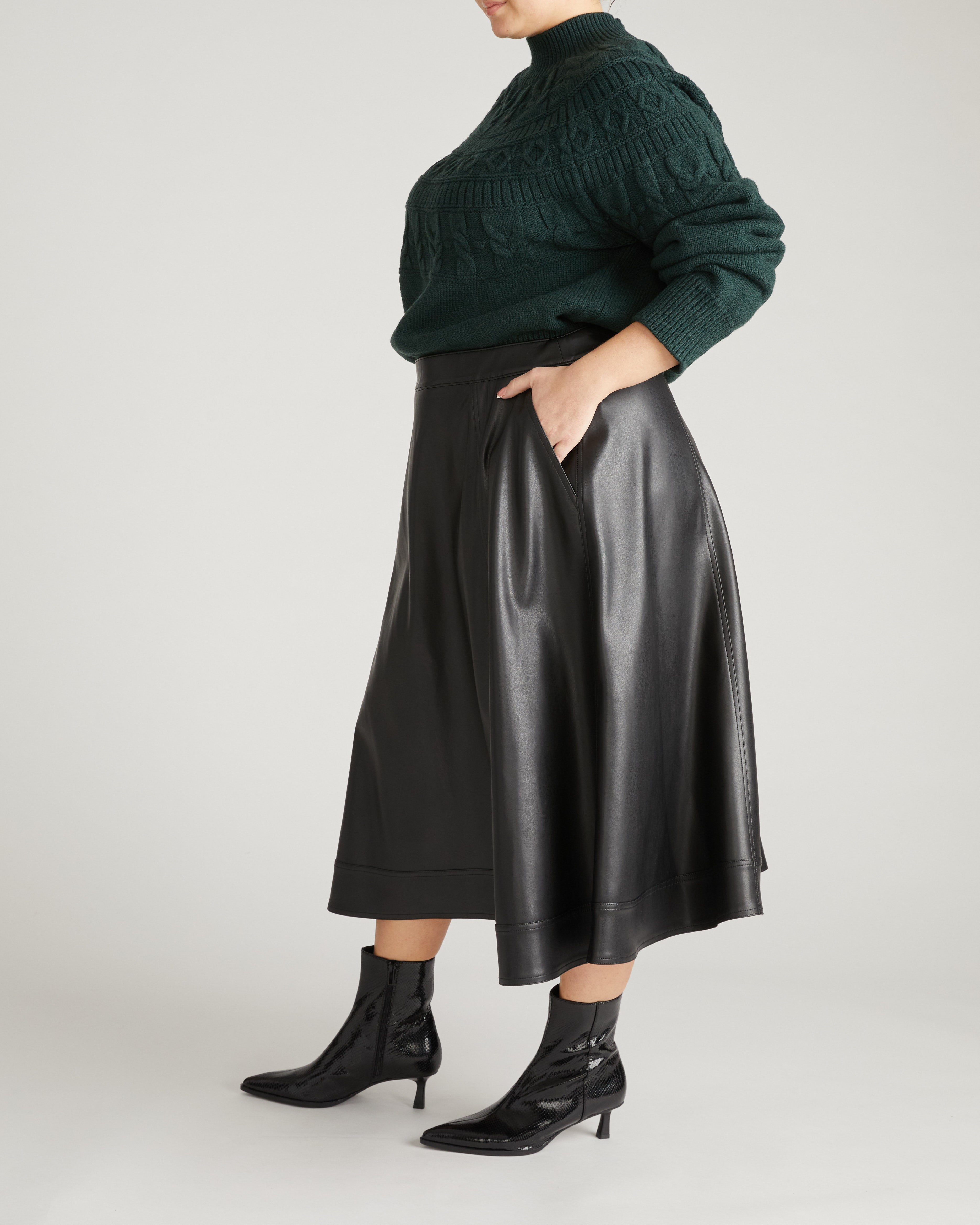 Charlotte Faux Leather Skirt - Black