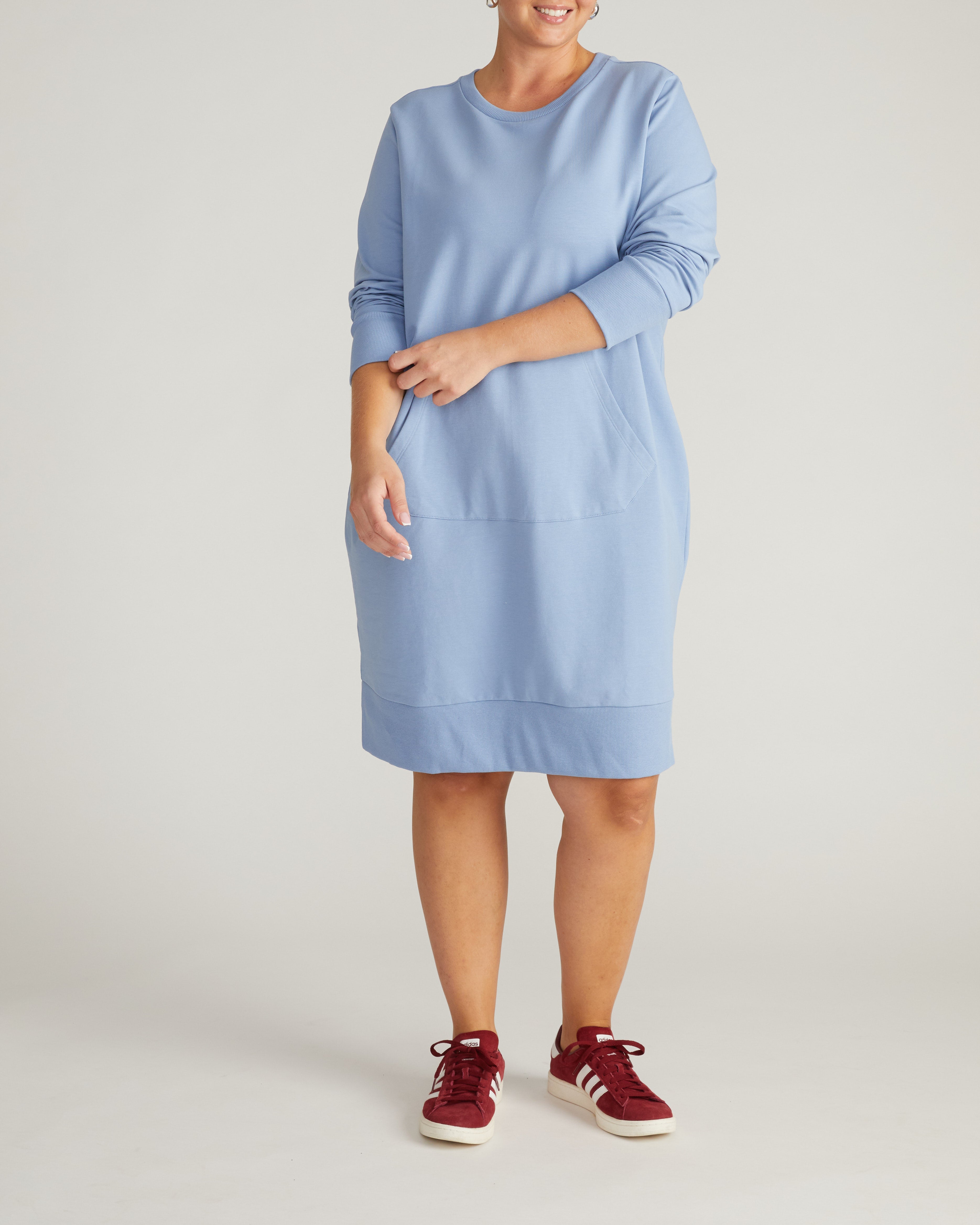 Bree Sweatshirt Dress - Graceful Blue