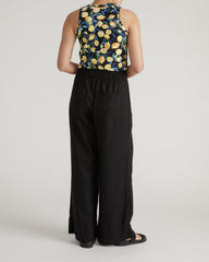 Cai High Neck Tank - Black Limoncello Print