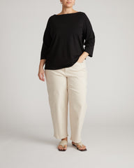 Belle Breton Stripe Jersey Tee - Solid Black