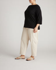 Belle Breton Stripe Jersey Tee - Solid Black