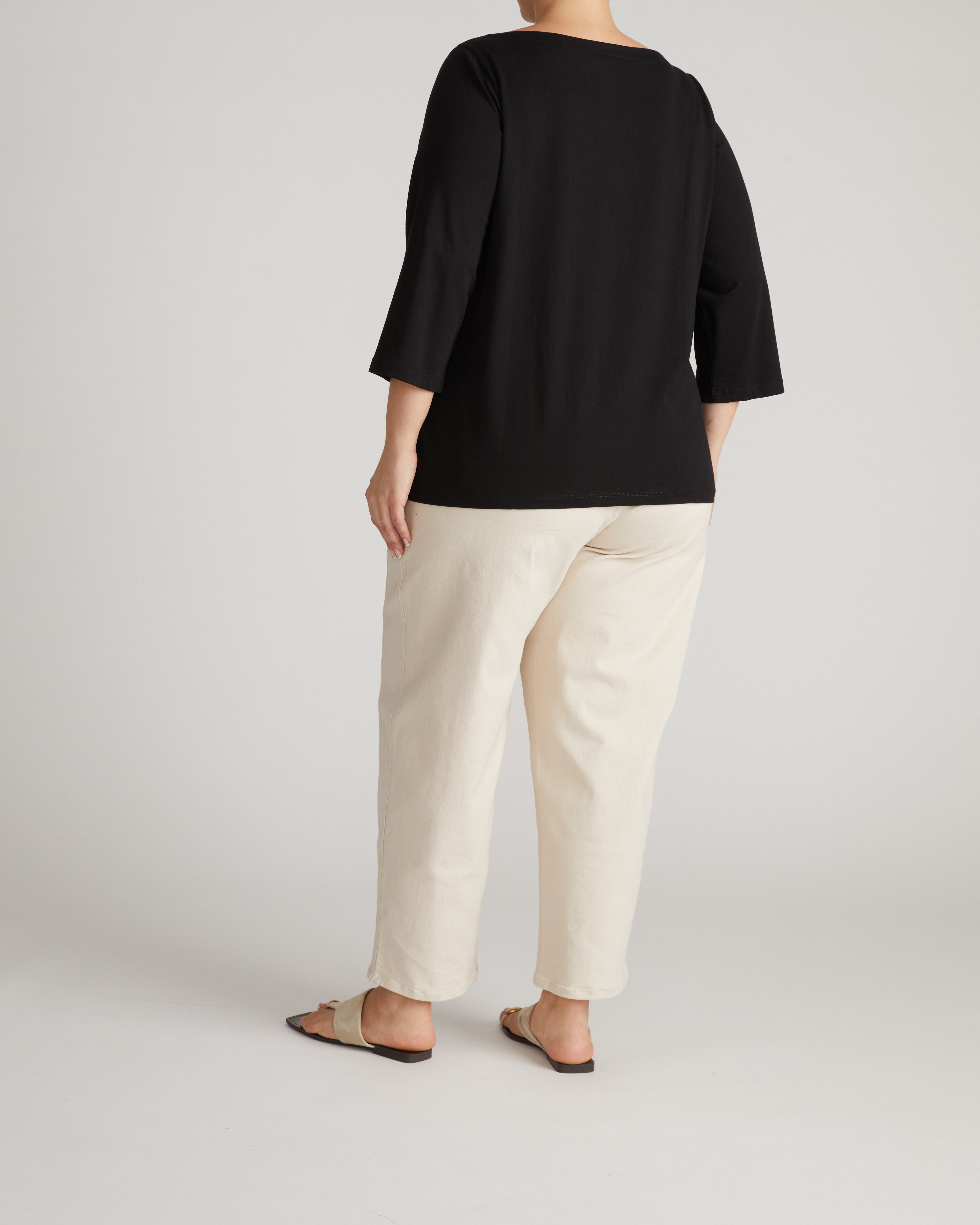 Belle Breton Stripe Jersey Tee - Solid Black
