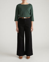 Belle Breton Stripe Jersey Tee - Solid Conifer