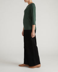 Belle Breton Stripe Jersey Tee - Solid Conifer