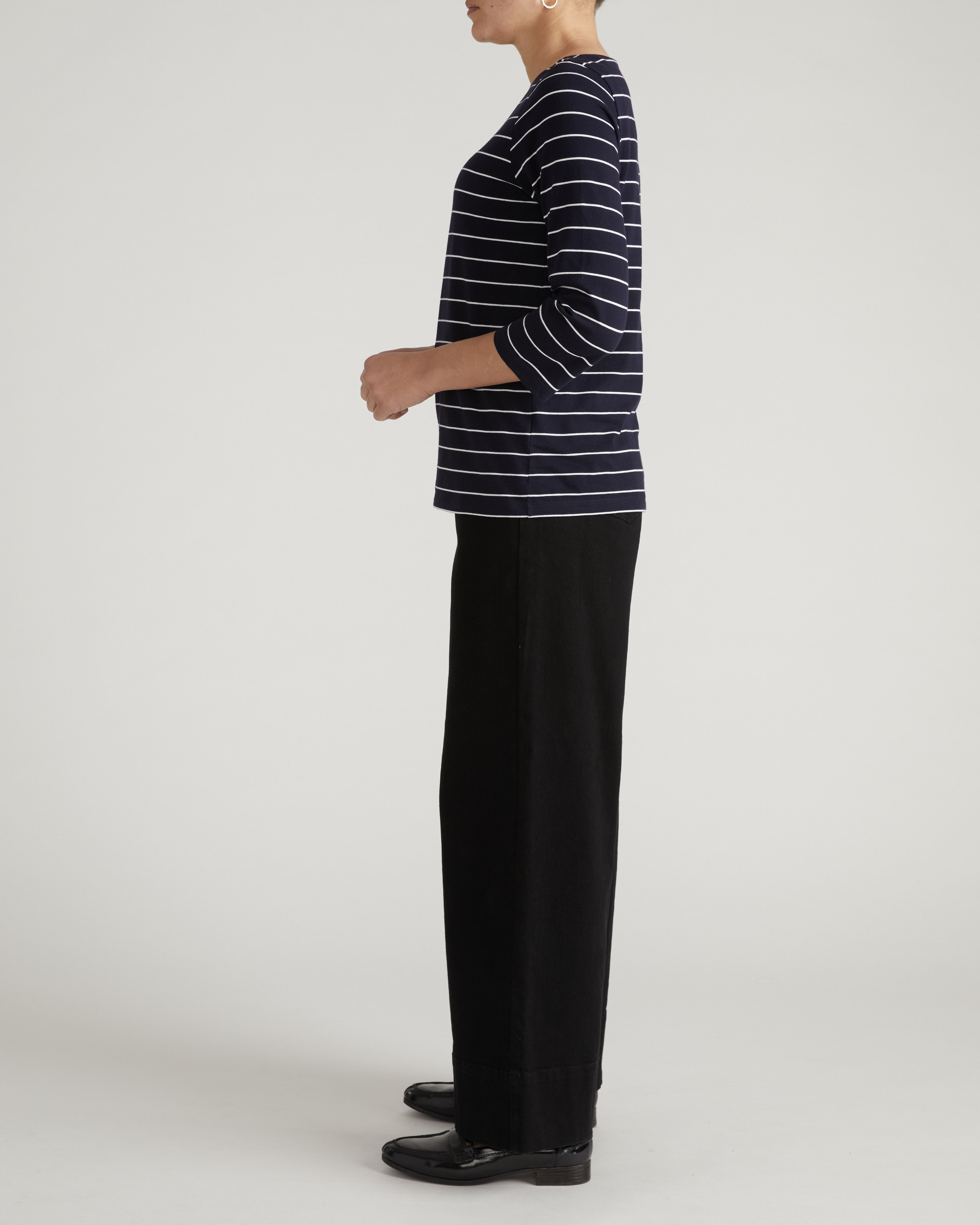 Belle Breton Stripe Jersey Tee - Navy Pinstripe
