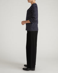 Belle Breton Stripe Jersey Tee - Navy Pinstripe