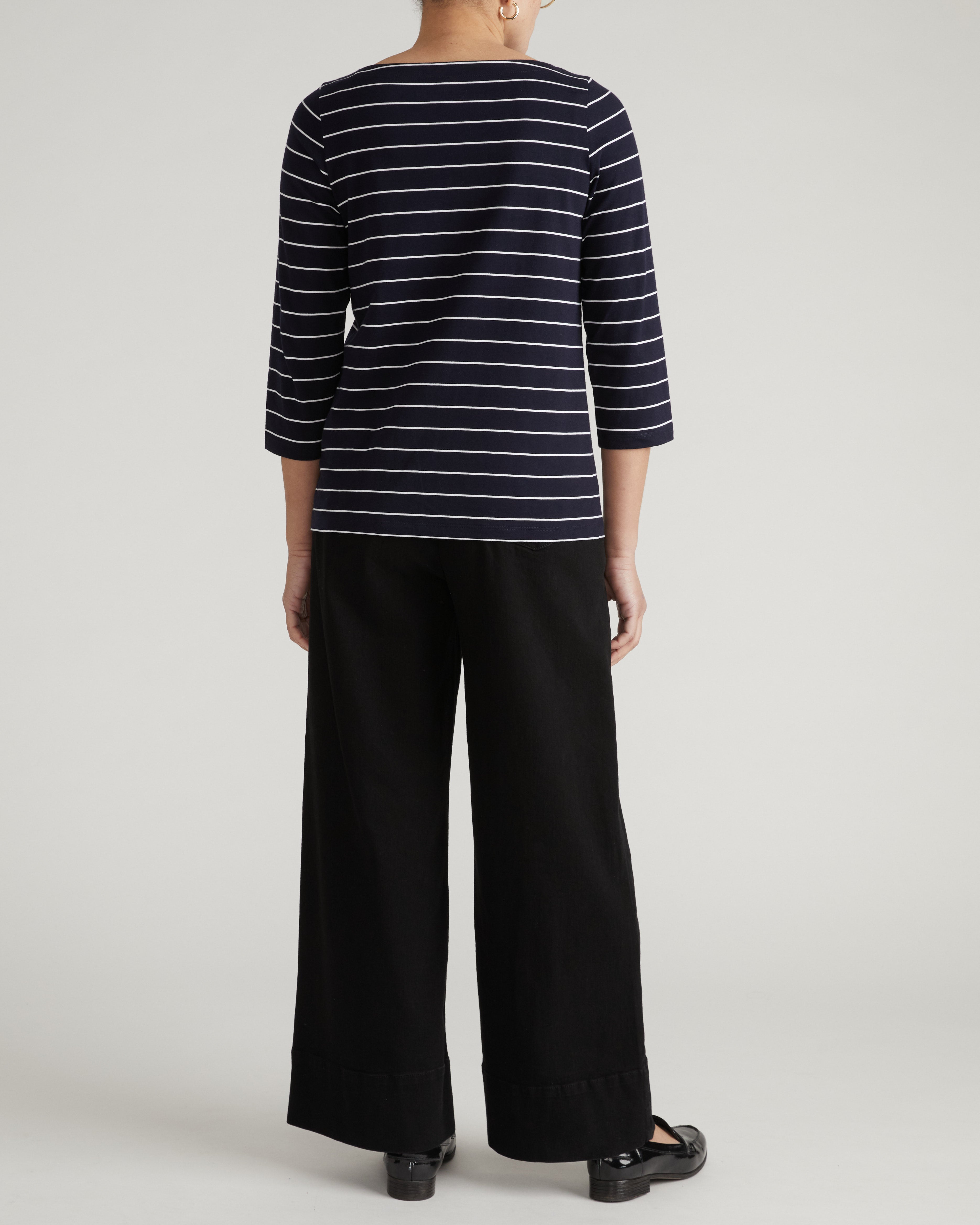 Belle Breton Stripe Jersey Tee - Navy Pinstripe