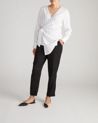 Beacon Stretch Cupro Wrap Shirt - White
