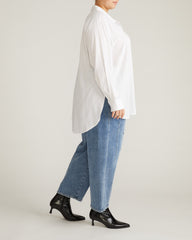 Cooling Stretch Cupro Oversized Artist Shirt - White
