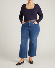 Agatha Liquid Jersey Top - Midnight