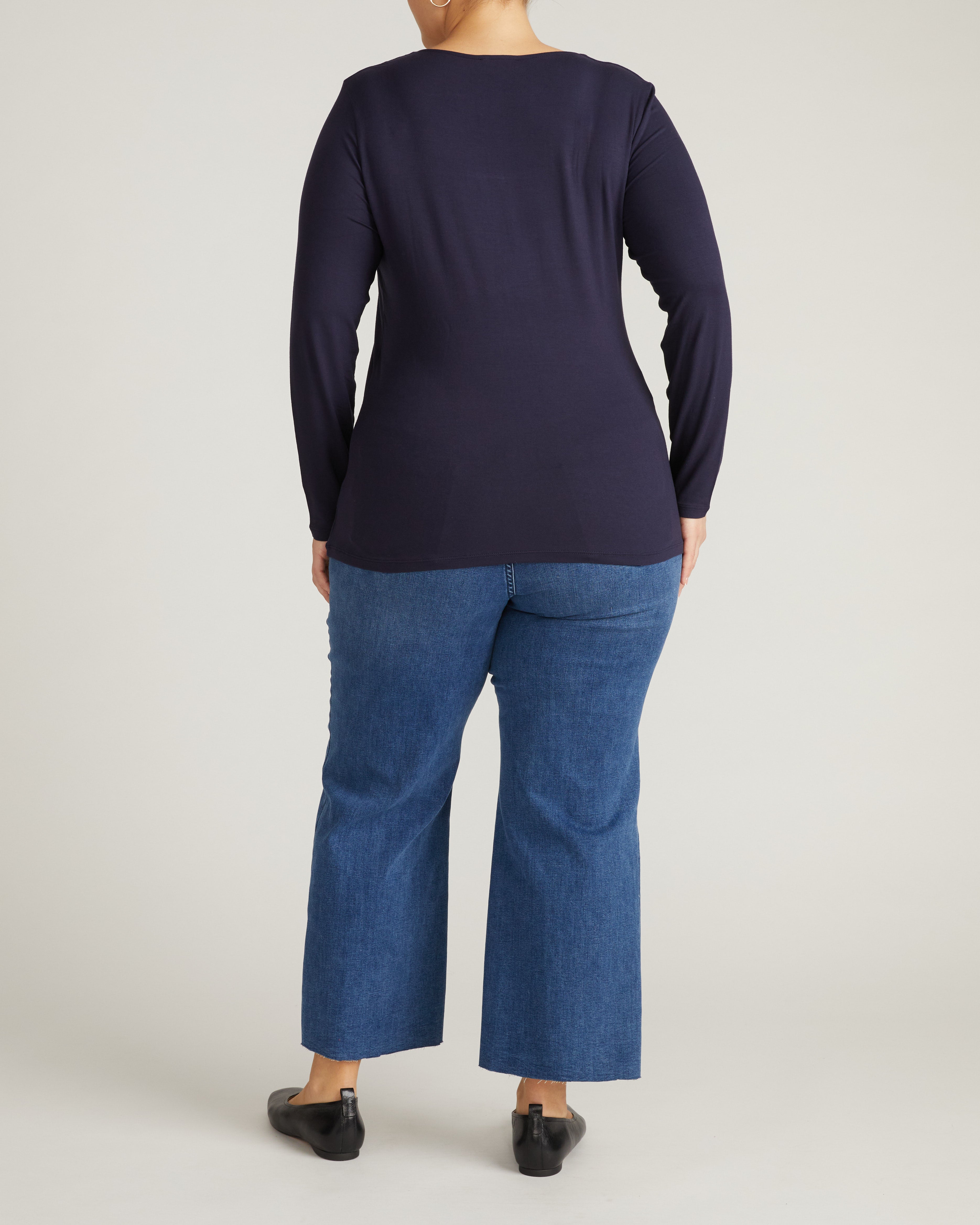 Agatha Liquid Jersey Top - Midnight