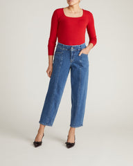 Agatha Liquid Jersey Top - New York Red