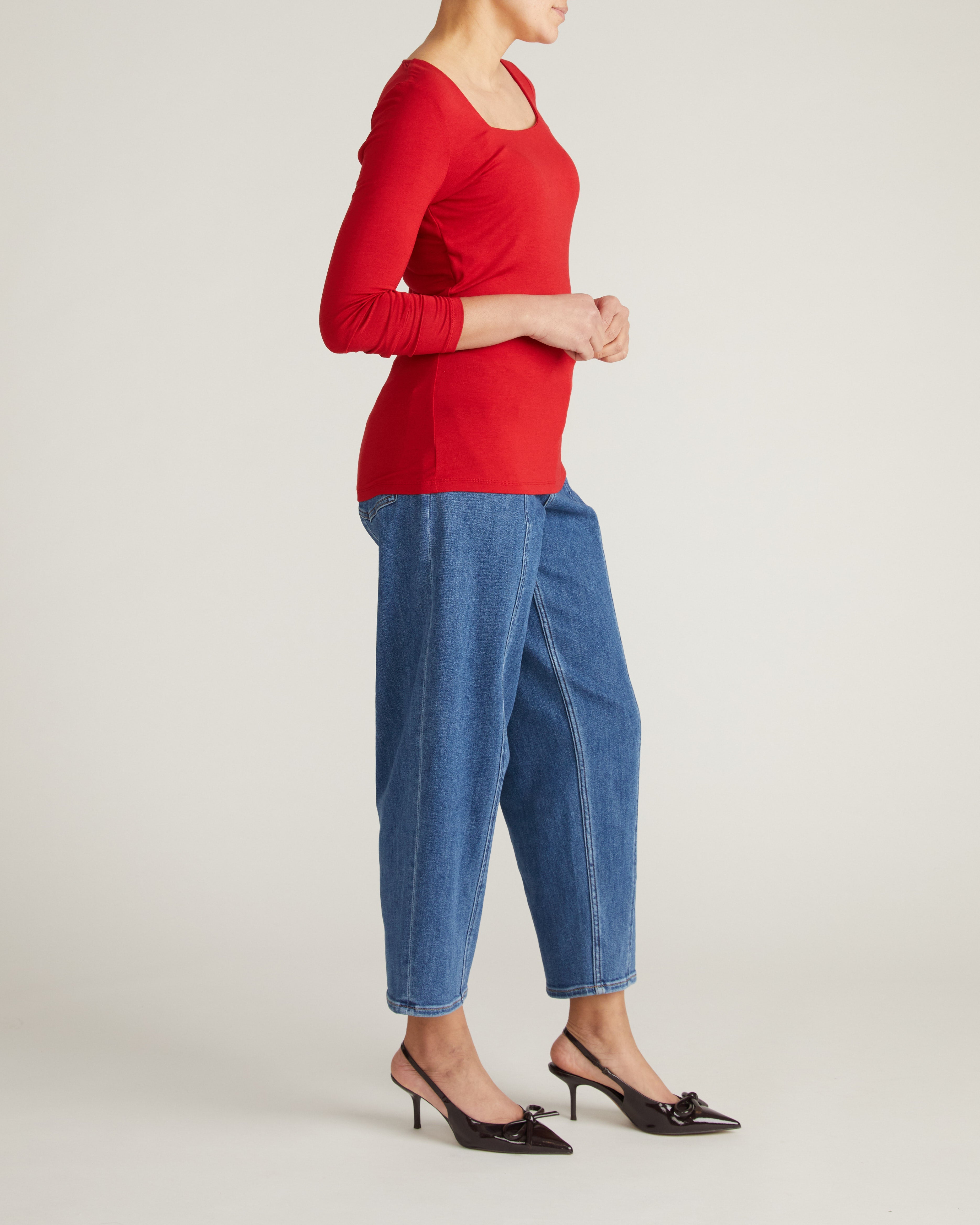 Agatha Liquid Jersey Top - New York Red