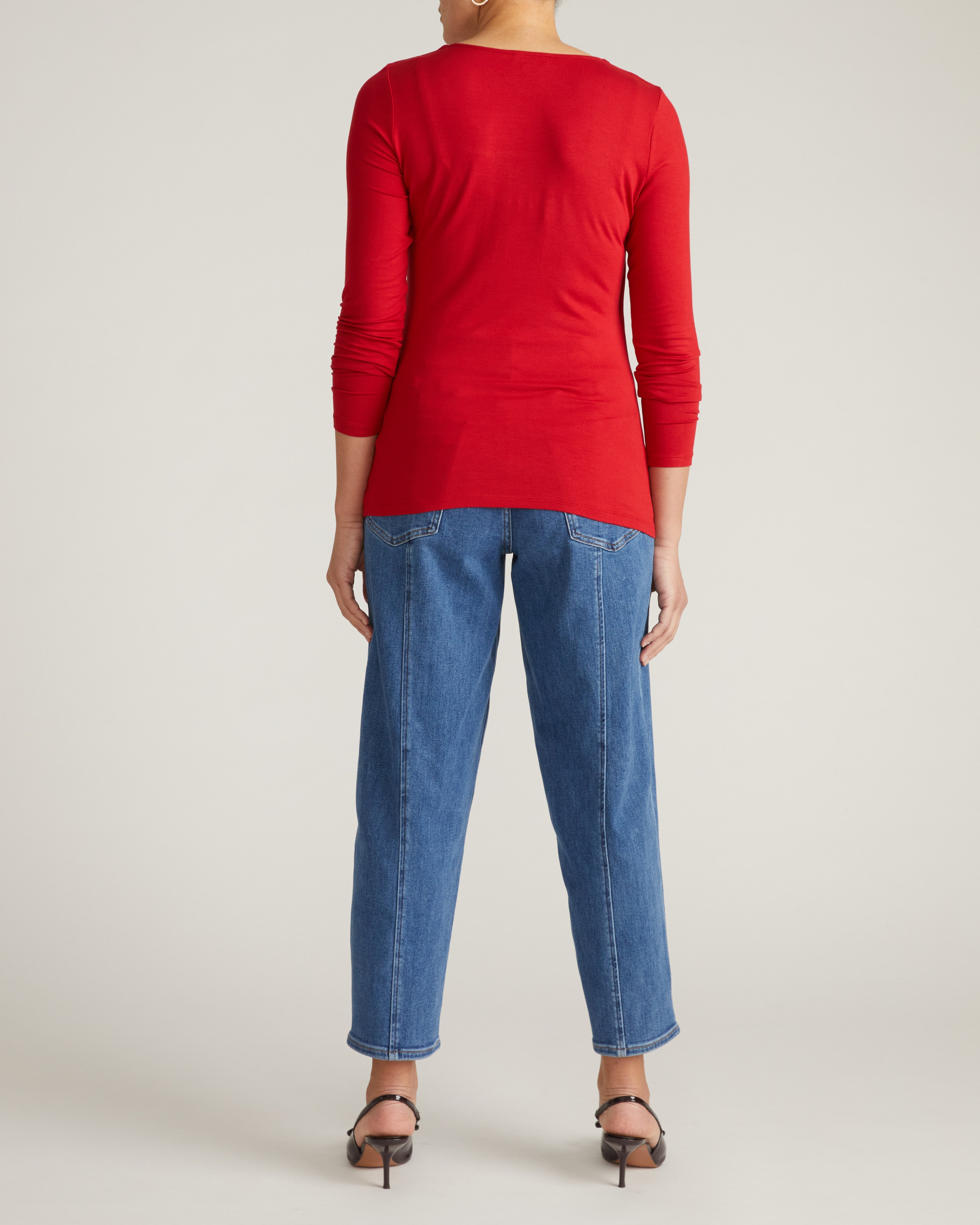 Agatha Liquid Jersey Top - New York Red