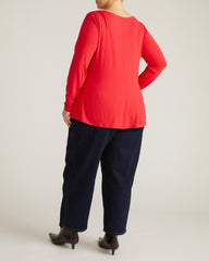 Cassandra Divine Jersey Top - Lipstick