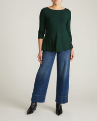 Cassandra Divine Jersey Top - Forest Green