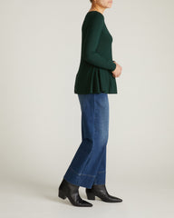 Cassandra Divine Jersey Top - Forest Green