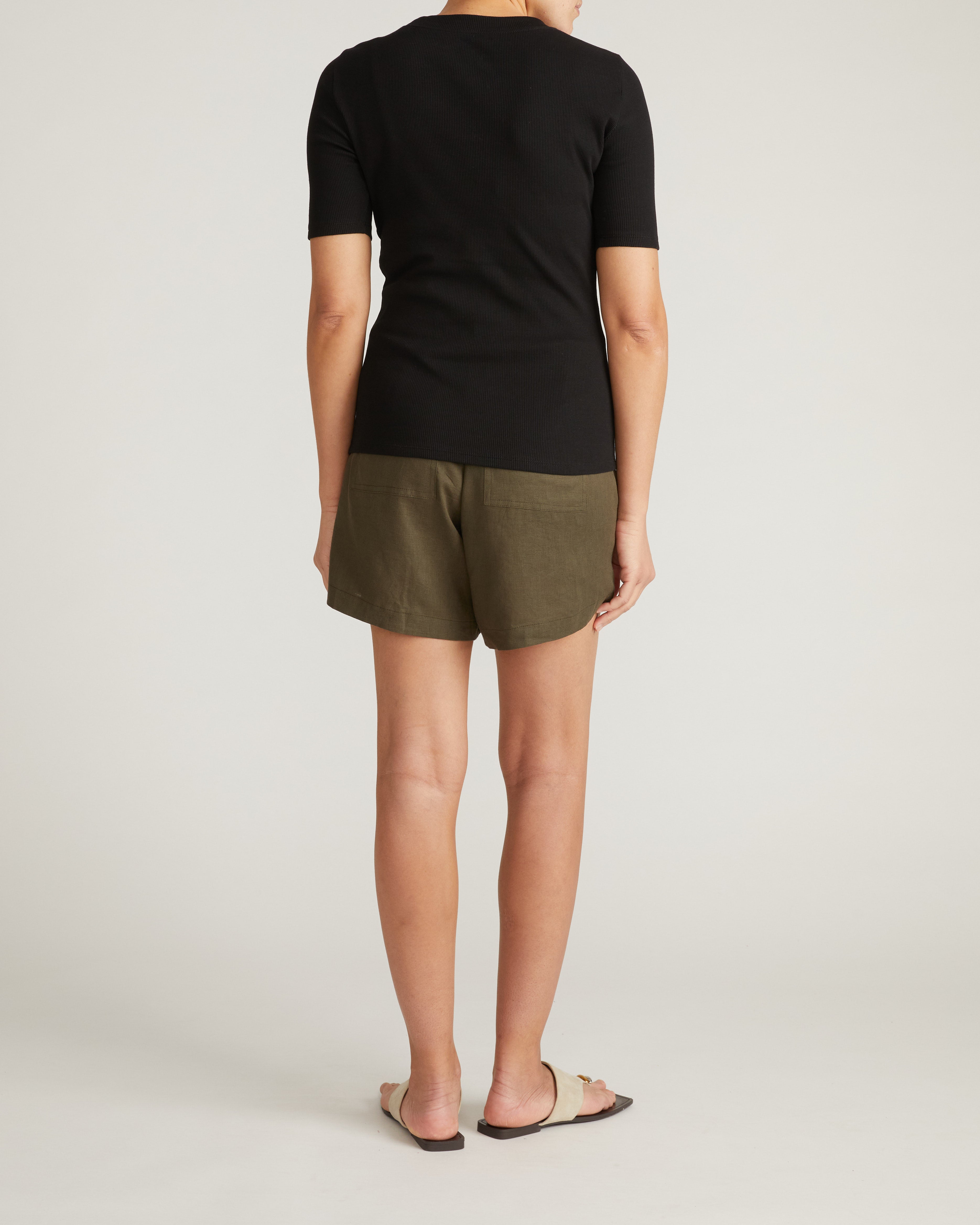 Classic Ribbed Tee - Black