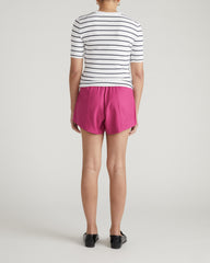 Classic V-Neck Ribbed Tee - Nautical Navy Stripe