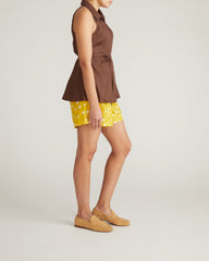 Adelaide Sleeveless Linen Blend Shirt - Peppercorn
