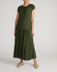 Alida Draped Liquid Jersey Top - Coratina Green