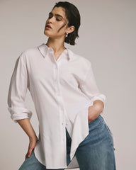 Cooling Stretch Cupro Oversized Artist Shirt - White