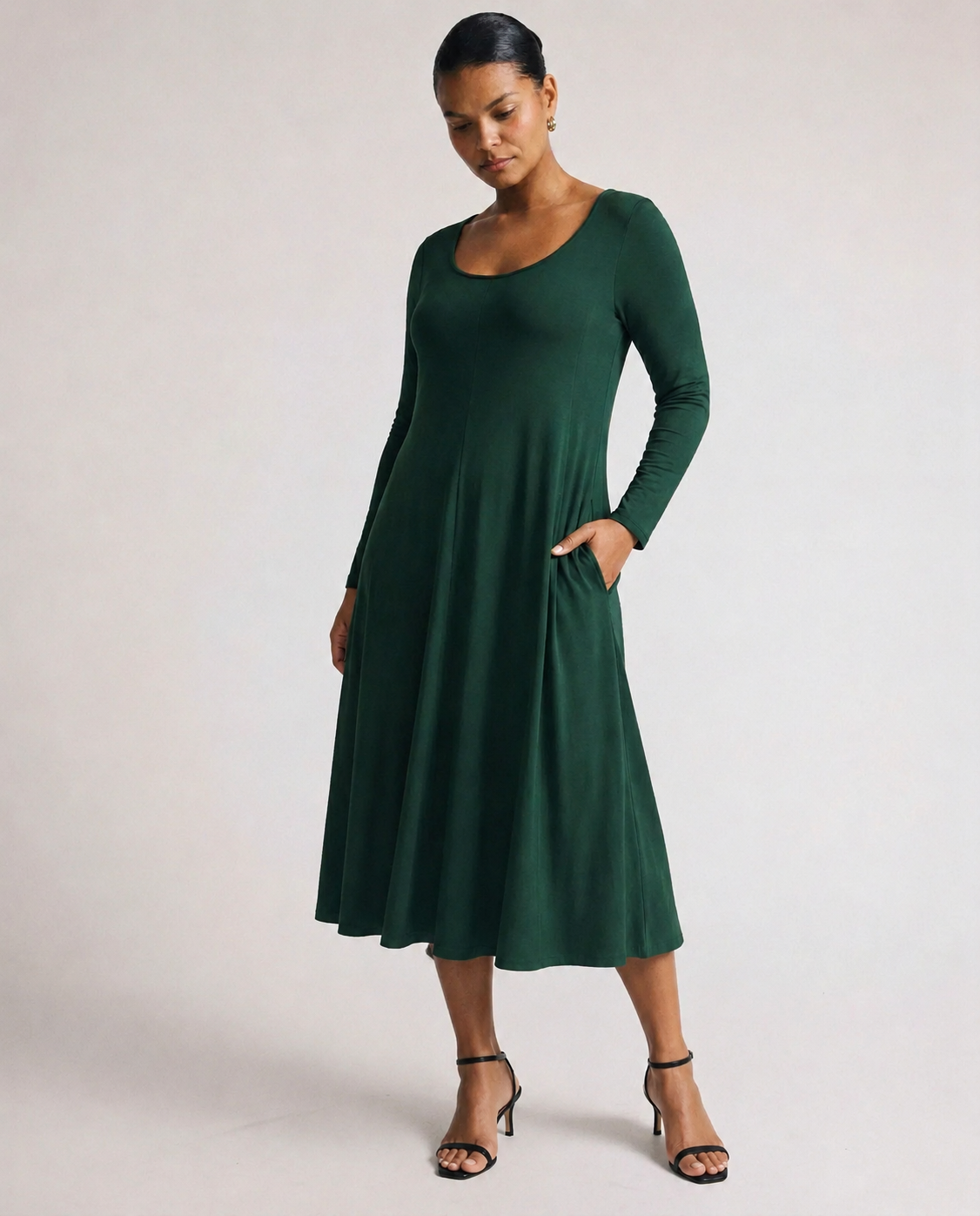 Cora Divine Jersey Dress - Forest Green