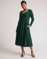 Cora Divine Jersey Dress - Forest Green